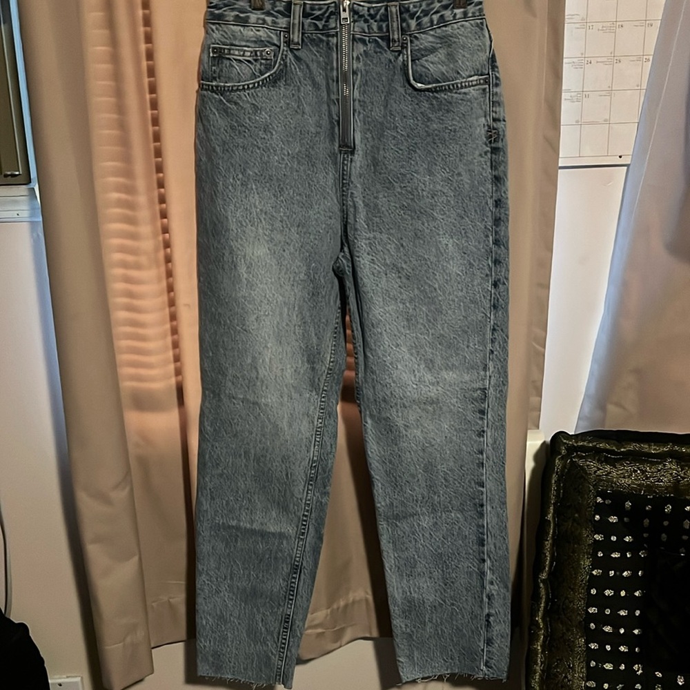 Ksubi super high rise straight leg ankle crop jeans